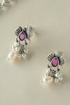 Mero Jewellery_Pink Pearls Kempstone Necklace Set _Online_at_Aza_Fashions
