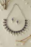 Buy_Mero Jewellery_Pink Pearls Kempstone Necklace Set _at_Aza_Fashions