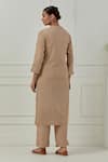 Shop_Musal_Mustard Aster Striped Kurta Set _at_Aza_Fashions