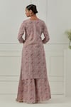 Shop_Musal_Multi Color Iris Floral Block Print Kurta Set _at_Aza_Fashions