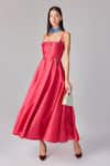 Buy_Saaksha & Kinni_Pink Taffeta Mirrors, Tassels, Embroidery Square Neck Hand Maxi Dress_at_Aza_Fashions