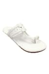 Shop_The Madras Trunk_Haiku Rang White Kolhapuri Flats _Online_at_Aza_Fashions
