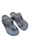 The Madras Trunk_Gray Handcrafted Kolhapuri Flats _at_Aza_Fashions