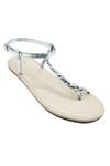 The Madras Trunk_Rosse Off White Silver Flats _Online_at_Aza_Fashions