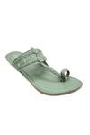 Shop_The Madras Trunk_Olive Green Kolhapuri Flats _Online_at_Aza_Fashions