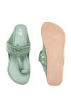 Shop_The Madras Trunk_Olive Green Kolhapuri Flats _at_Aza_Fashions