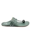 Buy_The Madras Trunk_Green Haiku Kolhapuri Flats _Online_at_Aza_Fashions