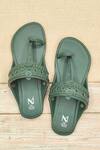 Buy_The Madras Trunk_Green Haiku Kolhapuri Flats _at_Aza_Fashions
