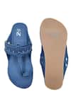 Shop_The Madras Trunk_Blue Dark Kolhapuri Flat Sandals _at_Aza_Fashions