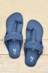 Buy_The Madras Trunk_Blue Dark Kolhapuri Flat Sandals _at_Aza_Fashions