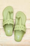 Buy_The Madras Trunk_Green Haiku Rang Kolhapuri Flats _at_Aza_Fashions