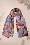 Buy Unallume By Nisha Orange Orchid Charm Silk Scarf at Aza Fashions Buy_Unallume By Nisha_Orange Orchid Charm Silk Scarf _at_Aza_Fashions