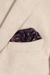 Buy_UNALLUME by Nisha_Burgundy Essence Silk Pocket Square _at_Aza_Fashions