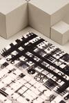 UNALLUME by Nisha_Black Monochrome Fusion Silk Pocket Square _Online_at_Aza_Fashions