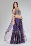 Payal Singhal_Purple Embroidered Blouse And Sharara Set _at_Aza_Fashions