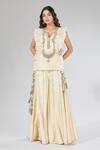 Payal Singhal Beige Embroidery, Pearls Crescent Moon Top Sharara Set at Aza Fashions Payal Singhal_Beige Embroidery, Pearls Crescent Moon Top Sharara Set _at_Aza_Fashions