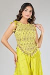 Buy_Payal Singhal_Green Jaal Embroidered Yellow Top And Sharara Set 