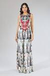 Payal Singhal_Multi Color Floral Embroidered Top And Sharara Set _Online_at_Aza_Fashions