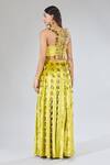 Shop_Payal Singhal_Green Floral Vine Embroidered Blouse And Skirt Set _at_Aza_Fashions