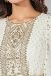 Payal Singhal_Ivory Mughal Jaal Embroidered Anarkali Set _at_Aza_Fashions