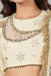 Payal Singhal_Beige Mirrors, Pearls, Gota Patti, Zari Round Floral Embroidered Lehenga Set _Online_at_Aza_Fashions