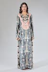 Payal Singhal_Multi Color Embroidered Floral Vine Pattern Kaftan _at_Aza_Fashions