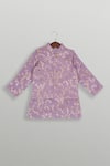 Shop_TINY PANTS_Purple Zari Kurta Jacket Set For Boys _at_Aza_Fashions
