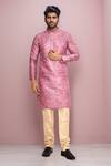 Buy_Arihant Rai Sinha_Pink Silk Blend Long Kurta _at_Aza_Fashions