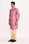 Arihant Rai Sinha_Pink Silk Blend Long Kurta _Online_at_Aza_Fashions