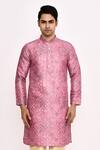 Buy_Arihant Rai Sinha_Pink Silk Blend Long Kurta 