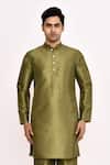 Arihant Rai Sinha_Green Silk Blend Kurta Set _Online_at_Aza_Fashions