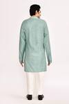 Shop_Arihant Rai Sinha_Blue Cotton, Silk Embroidery Light Kurta _at_Aza_Fashions