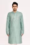 Buy_Arihant Rai Sinha_Blue Cotton, Silk Embroidery Light Kurta 