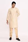 Buy_Arihant Rai Sinha_Cream Cotton, Silk Printed Kurta Set 