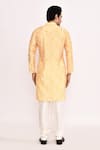 Shop_Arihant Rai Sinha_Yellow Cotton, Silk Printed Kurta Set _at_Aza_Fashions