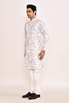 Shop_Arihant Rai Sinha_White Cotton, Silk Embroidery Floral Printed Kurta Set _Online_at_Aza_Fashions