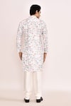 Shop_Arihant Rai Sinha_White Cotton, Silk Embroidery Floral Printed Kurta Set _at_Aza_Fashions