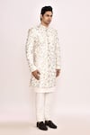 Buy_Arihant Rai Sinha_White Embroidery Floral Sherwani _Online_at_Aza_Fashions