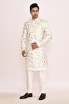 Arihant Rai Sinha_White Embroidery Floral Sherwani _at_Aza_Fashions