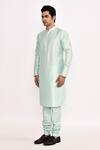 Arihant Rai Sinha_Sky Blue Silk Blend Long Kurta _Online_at_Aza_Fashions