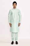Buy_Arihant Rai Sinha_Sky Blue Silk Blend Long Kurta _Online_at_Aza_Fashions