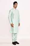 Shop_Arihant Rai Sinha_Sky Blue Silk Blend Long Kurta _Online_at_Aza_Fashions