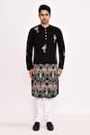 Arihant Rai Sinha_Black Embroidery Long Kurta _at_Aza_Fashions