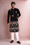 Buy_Arihant Rai Sinha_Black Embroidery Long Kurta _at_Aza_Fashions
