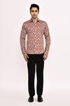 Arihant Rai Sinha_Mauve Cotton Printed Casual Shirt _Online_at_Aza_Fashions