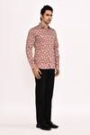 Buy_Arihant Rai Sinha_Mauve Cotton Printed Casual Shirt _Online_at_Aza_Fashions