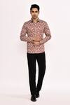 Shop_Arihant Rai Sinha_Mauve Cotton Printed Casual Shirt _Online_at_Aza_Fashions