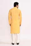 Shop_Arihant Rai Sinha_Yellow Silk Blend Long Kurta _at_Aza_Fashions