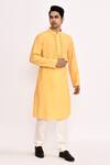 Arihant Rai Sinha_Yellow Silk Blend Long Kurta _at_Aza_Fashions