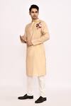 Arihant Rai Sinha_Beige Long Embroidered Kurta _Online_at_Aza_Fashions